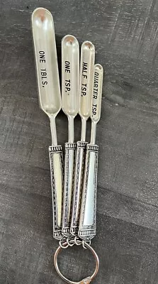 Stainless Steel Measuring Spoons | Elongated Set Of 4 Unique • $9.98