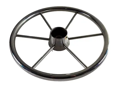 Boat Steering Wheel Stainless Steel (6) Spoke   W/HUB  15  Vintage • $19.99