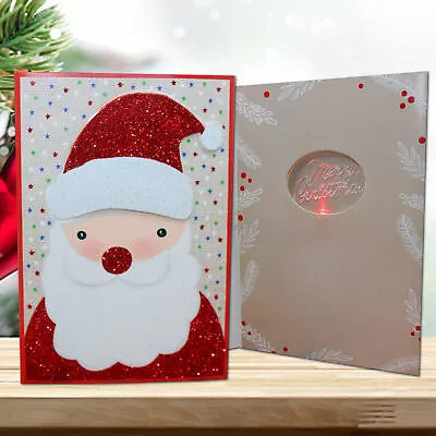 Christmas Greeting Card With Music Light Decorative Cartoon Christmas Card • $7.44