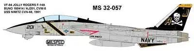 Milspec Decal Ms 32-057 1/32 Scale Vf-84 Jolly Rogers F-14a Uss Nimitz 1981 • $14.75