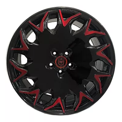 4 GV06 20 Inch Staggered Black Red Rims Fits MITSUBISHI EVO 7/8/9 WIDEBODY 03-07 • $699.99
