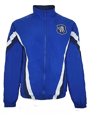 Chelsea FC Football Tracksuit Top Mens Large L Retro Track Jacket CHH5 • £29.99