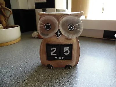 £7.95 • Buy Shabby Chic Owl Perpetual Calendar Wooden (Hand Carved). Perfect Condition.