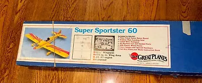 (S) Great Planes Super Sportster 60 Wooden Airplane Kit 61 1/2  Wingspan • $199.99