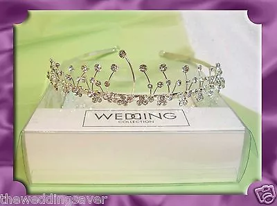 BNWT In Box BHS Diamante Rhinestone Wave Bridal Wedding TIARA Silver Band • £21