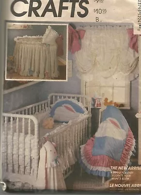 $12.99 • Buy 5224 McCalls Sewing Pattern Crib Bumpers Diaper Stacker Bassinet Skirt Nursery
