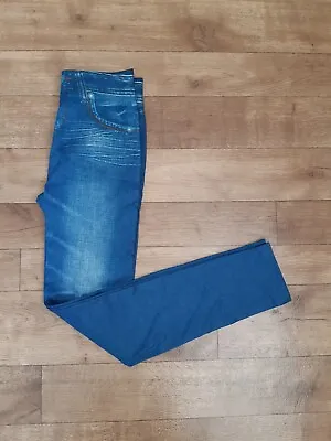 SLIM LEGGINGS Super Soft Denim Jeans Look ZLIMMY Jeggings UK 10 EU 38 USA 6 • £4.95