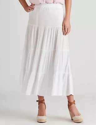 MILLERS - Womens Skirts - Midi - Summer - White - A Line - Smart Casual Fashion • $14.31