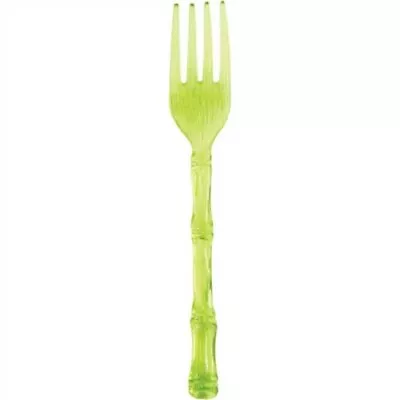 Palm Translucent Lime Green Mini Tasting Forks 4.5  20 Pack Luau Hawaiian Party • $2.49