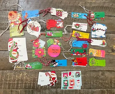 $14.95 • Buy Vtg Christmas Gift Tags Lot Hang Tags Seals Unused Kitsch Crafts 1960s 1970s