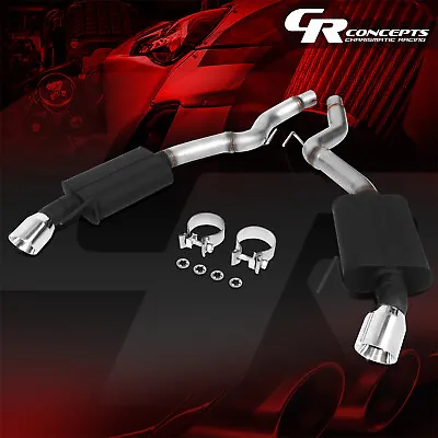 4  Round Muffler Tip Racing Axle Cat Back Exhaust For 2015-2017 Ford Mustang • $205.95