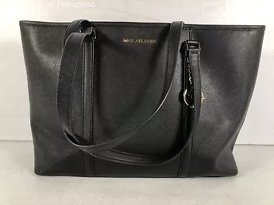 Michael Kors Womens Black Charlotte Ciara Leather Travel Shoulder Bag Medium • $19.99
