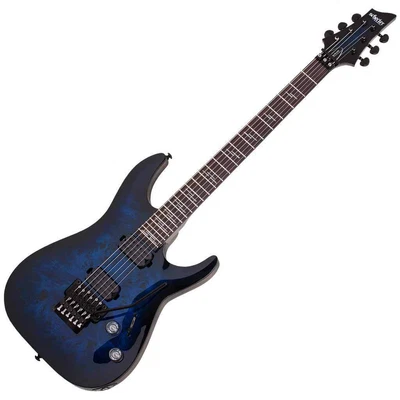 $549 • Buy Schecter Omen Elite-6 FR Series Electric Guitar - See Thru Blue Burst