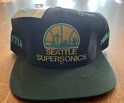 Vintage SnapBack Hat NBA Seattle SuperSonics Cap Original Tag Sports Basketball • $34.95