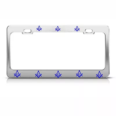 MASON Sign Chrome HEAVY DUTY Metal License Plate Frame Holder BLUE IMAGE • $17.99
