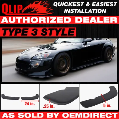 Fits Honda Acura Type 3 Front Bumper Quick Lip 2Pc Splitter EZ 24X5 Inch • $34.99