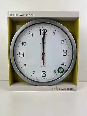 ACCTIM - Radio Controlled Silent Wall Clock 30cm - Brushed Aluminium • £45