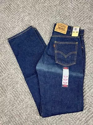 Vintage Levis 505 Straight Leg Mens 31x34 Dark Wash Straight Leg Orange Tab NOS • $120