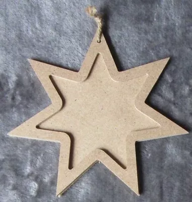 £10 • Buy 4 X MDF Wooden Star Shape Frame Craft Blank Photo Shape  Gift Christmas