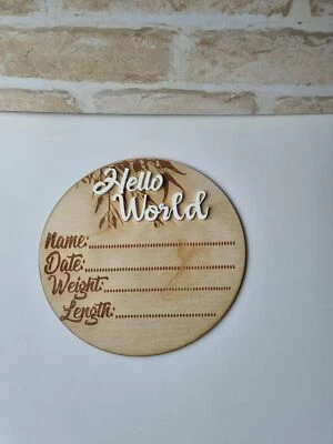 Hello World Disk Sign. • $28