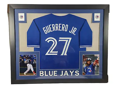 VLADIMIR GUERRERO JR  Blue Jays Signed Framed Jersey 35x43 Authentic COA JSA • $319.95