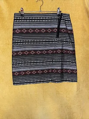 £4.25 • Buy Marks And Spencer Skirt Aztec Print, Red/black Multicolour Size 12