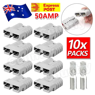 $12.25 • Buy 10x Anderson Style Plug Connectors 50 AMP 6AWG 12-24V DC Power Tool