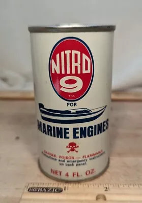 Vintage Nitro 9 Marine Engine Can Gas Additive Shop Garage Man Cave Collectible • $6