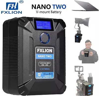 $199 • Buy FXLION Nano Two V-Mount Battery 98Wh 6800mAh 14.8V V-Lock With D-Tap USB-C USB-A