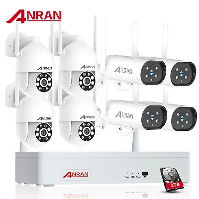 ANRAN WIFI CCTV Security Camera System Wireless IP Audio Outdoor 8CH 3MP NVR Kit • $359.99
