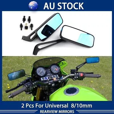 Classic Aluminum Universal Motorcycle Bike Black Rearview Side Mirrors 8/10MM • $20.70