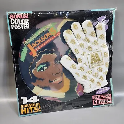 Vintage Michael Jackson 5 Picture Disc Greatest Hits Poster And Glove • $22.99