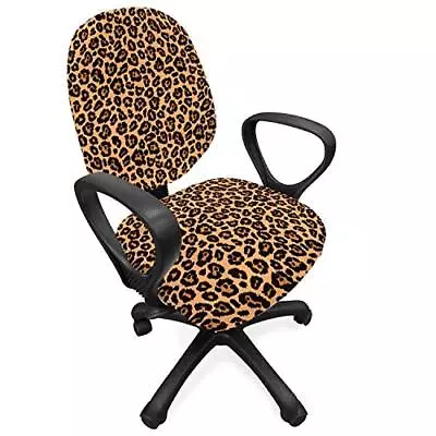 $36.14 • Buy Leopard Print Office Chair Slipcover, Orange Color Leopard Texture Illustration