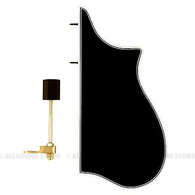 F-Model Bound Mandolin Pickguard & GOLD Bracket F5 Style BLACK W/ 3-Ply Binding  • $64.99