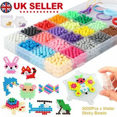 Water Fuse Beads 3000 Pack 5mm Bead Refill In 20 Colors For Kids DIY Craft Toys • £8.29