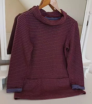 SEASALT CORNWALL MAWGAN PORTH TUNIC Burgundy Blue Est M UK12 • £3