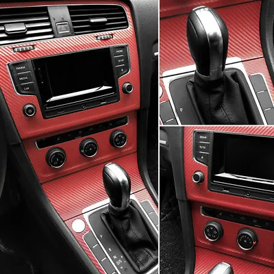 3D Car Tablet Interior Panel Red Sticker Carbon Fiber Vinyl Wrap Replace Parts • $4.70