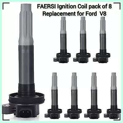 OEM FAERSI Ignition Coil Pack Of 8 Replacement For Ford F-150 Mustang 5.0L V8 ⭐⭐ • $87.55