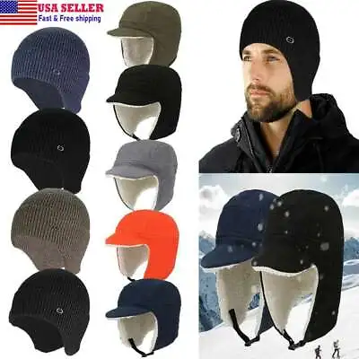 Men Women Knit Hat Winter Warm Stretch Beanie Ear Flaps Cap Aviator Outdoor Ski • $8.99