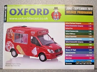 £1.99 • Buy OXFORD DIECAST CATALOGUE ~ RELEASE PROGRAMME  Jun 2013 - Sep 2013