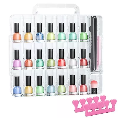 JIASHENG Nail Polish Organizer Case For 48 Bottles Gel Nail Polish Storage H... • $27.90