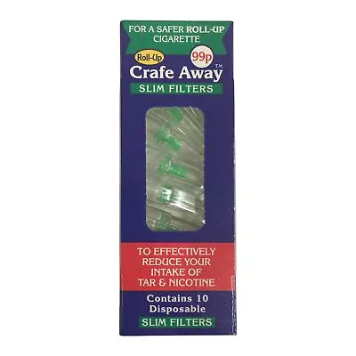 Crafe Away Slim 10 Roll Up Smoking Filters - 12 Packs • £21.99