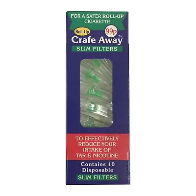 Crafe Away Slim 10 Roll Up Smoking Filters - 6 X 10 Filters • £11.69