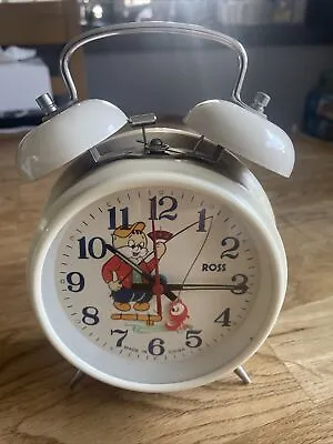 VINTAGE ROSS ANIMATED MOVING FISH FISHING RETRO ALARM CLOCK WORKING • $18.94