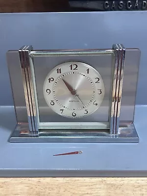 Vintage Westclox Glass Art Deco Alarm Clock USA For Parts Repair • $12