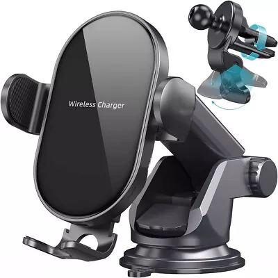 15W Automatic Clamping Wireless Car Fast Charger Mount For Iphone Samsung • $16.72