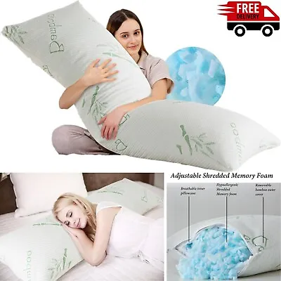 Bamboo Full Long Body Pillow Memory Foam For Adults Pregnancy Maternity Cooling • $31.79