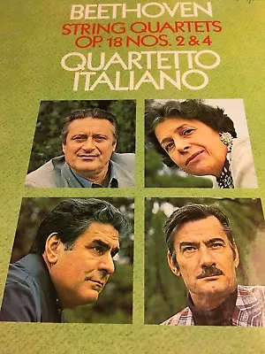 QUARTETTO ITALIANO Beethoven LP NM Condition. String Quartets Op.18 Nos. 2&4 • $11