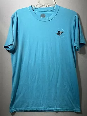 Maui And Sons Worldwide T Shirt Mens Medium Short Sleeve Blue Shark Hawaii • $5.06