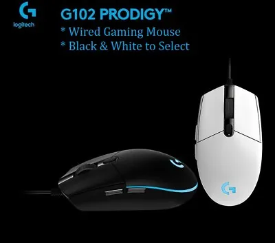 $33.95 • Buy Logitech Gen2 NEW G102 G203 Lightsync Prodigy Gaming Mouse RGB Program 8000 DPI